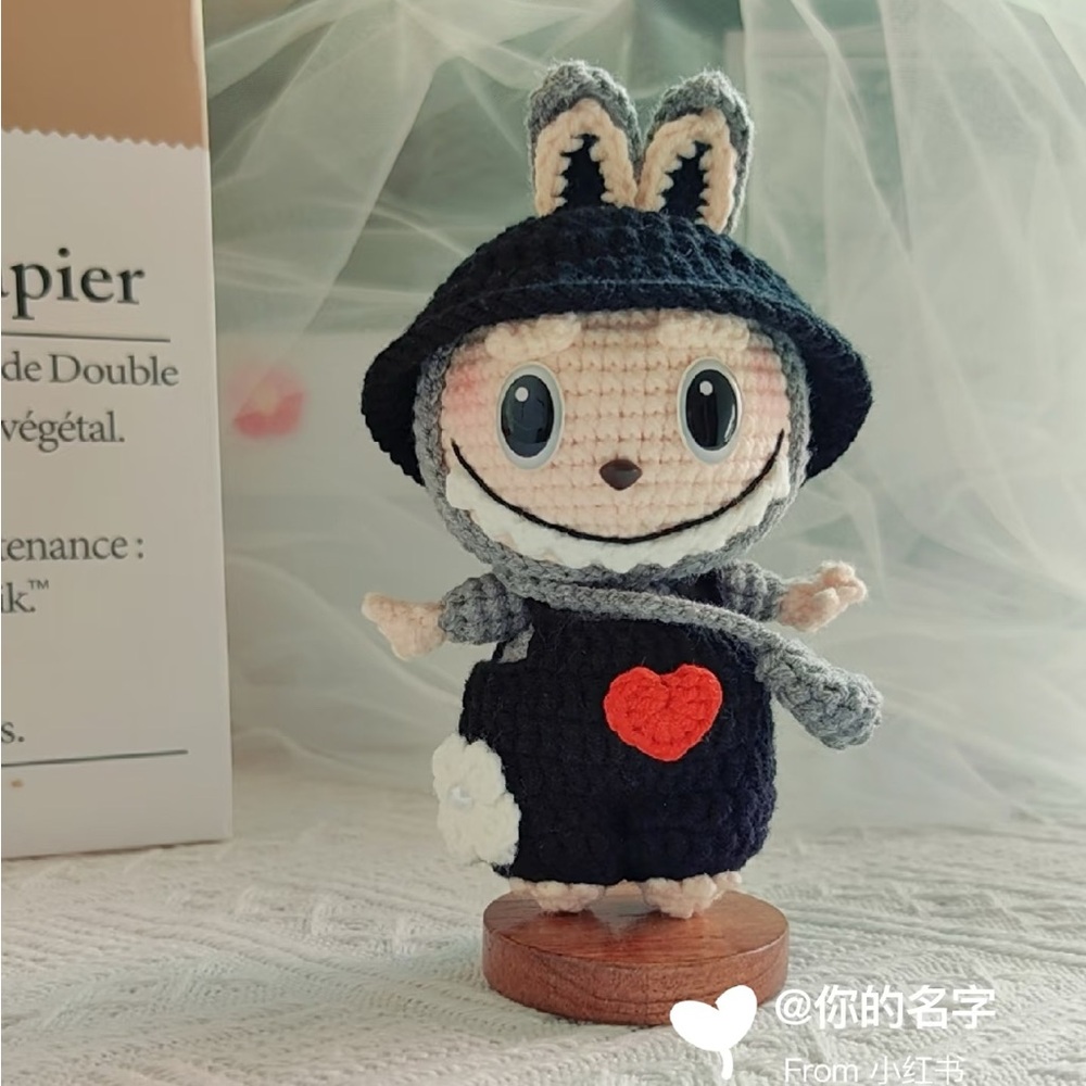 Unique Crochet Labubu with changeable outfit-Handmade Stuffed Animal-Bunny Doll